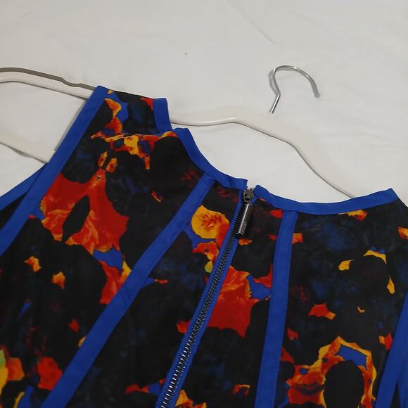 Kensie XS Sleeveless Fit & Flare Fully Lined Black Abstract Print Dress - Picture 8 of 16